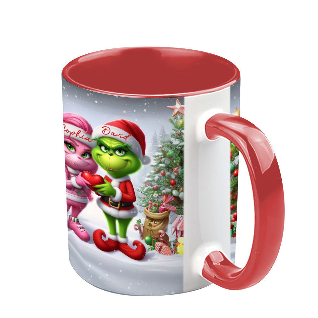 Personalized Merry Grinchmas Accent Mug Custom Name Gift for Christmas Accent Mug GradoCreations