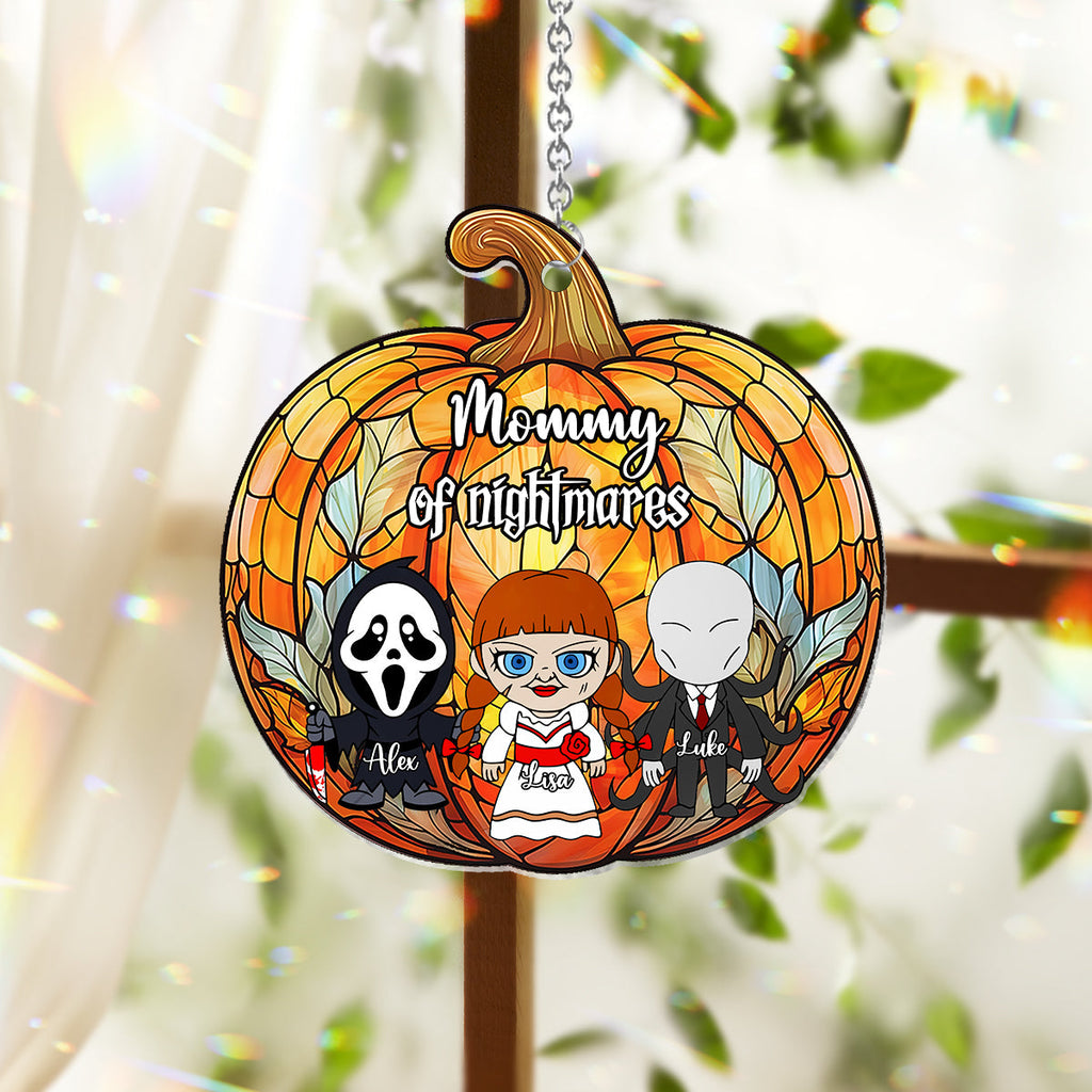 Personalized Pumpkin Suncatcher Ornament for Mom | Unique Home Decor Window Hanging Suncatcher Ornament GradoCreations