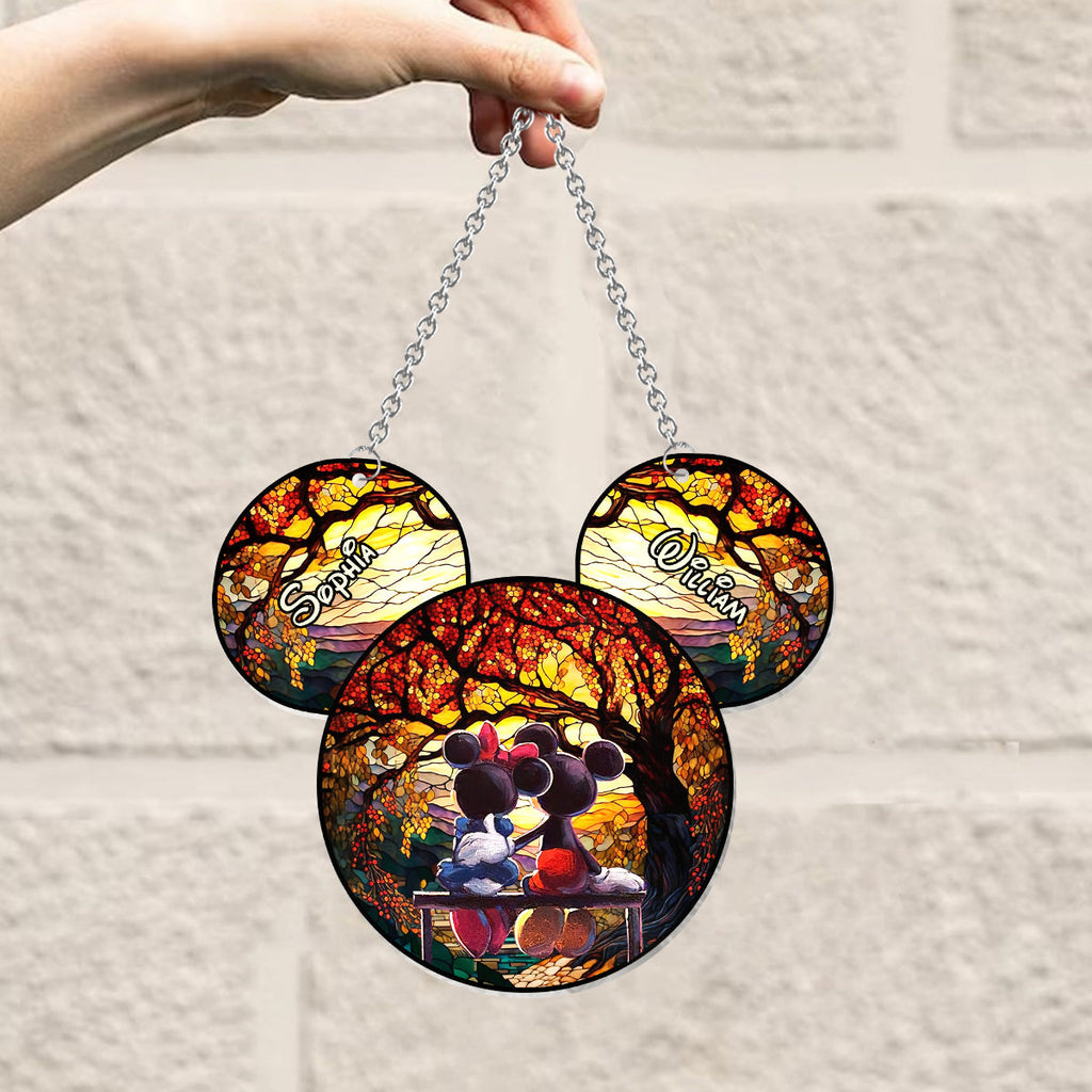 Personalized Mouse Couple Window Hanging Suncatcher Ornament Gift Window Hanging Suncatcher Ornament GradoCreations