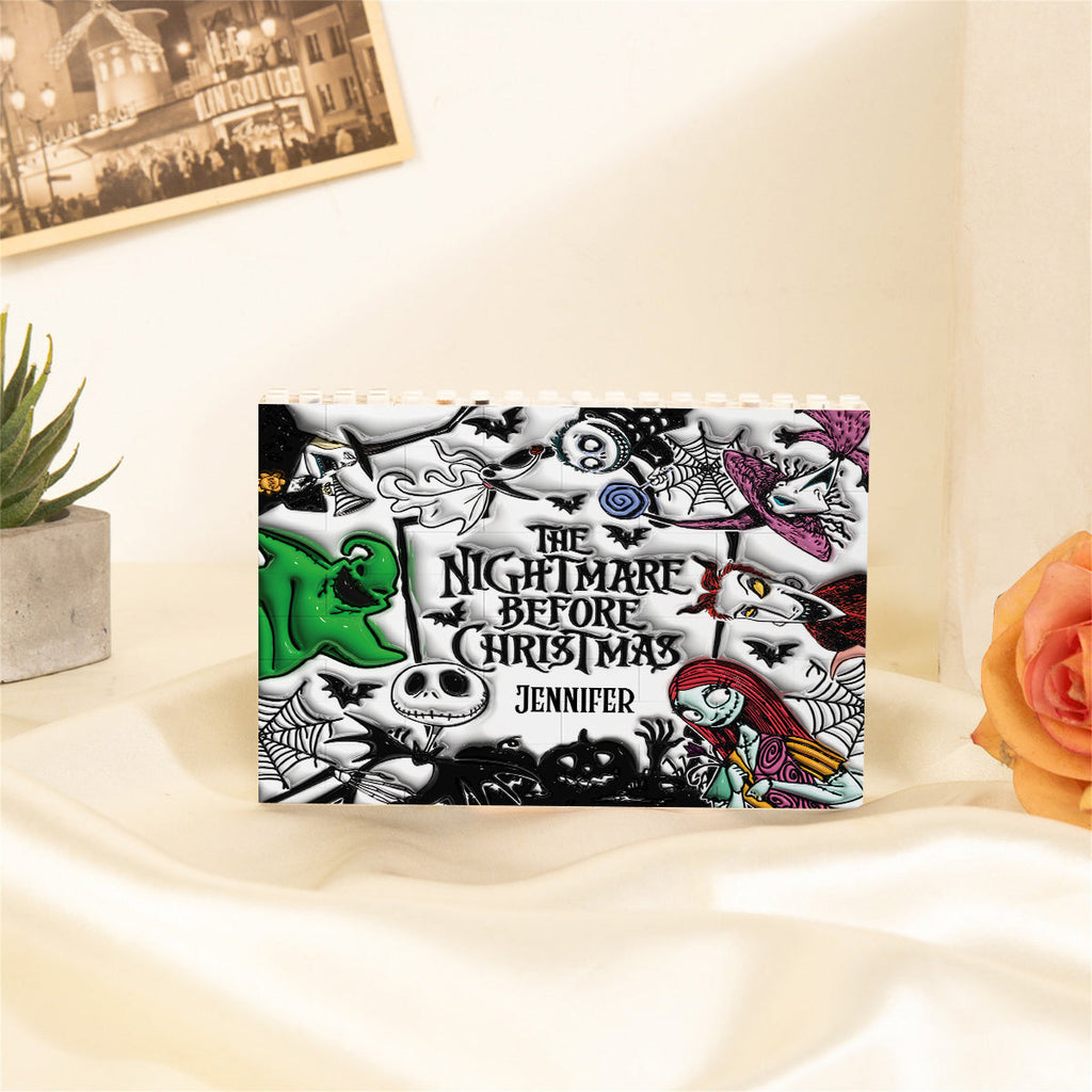 Personalized Nightmare Before Christmas Building Brick Blocks for Kids Rectangle Building Brick Blocks GradoCreations