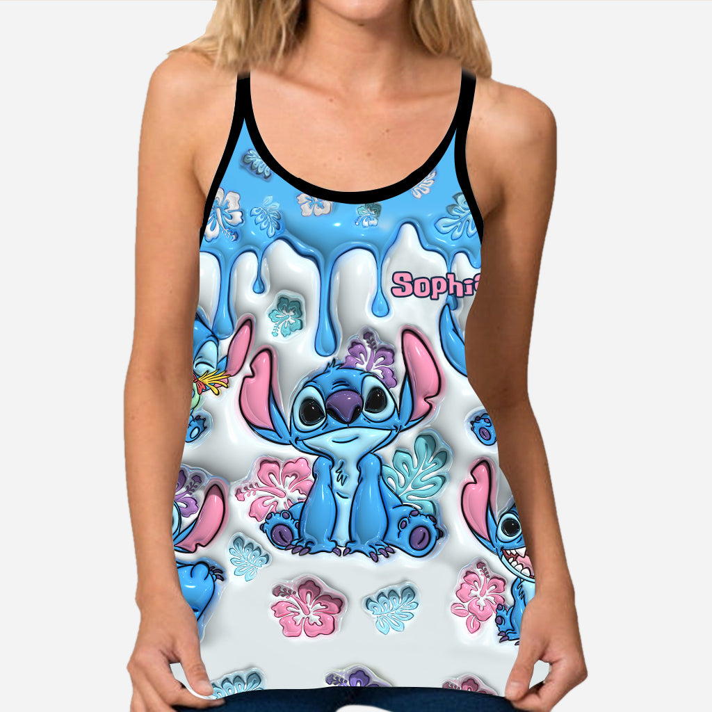 Personalized Ohana Cross Tank Top & Leggings Set for Mom Cross Tank Top & Leggings GradoCreations