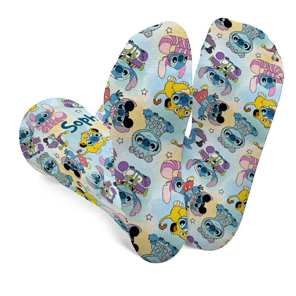 Personalized Cute Monsters Socks Custom Name Gift for Kids Socks GradoCreations