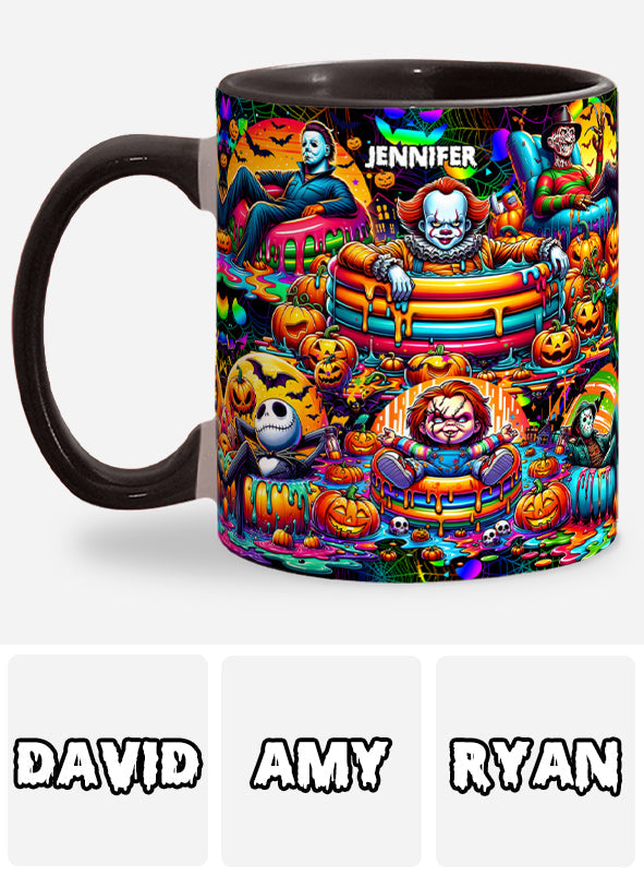 Personalized Halloween Accent Mug Custom Name Unique Gift Accent Mug GradoCreations