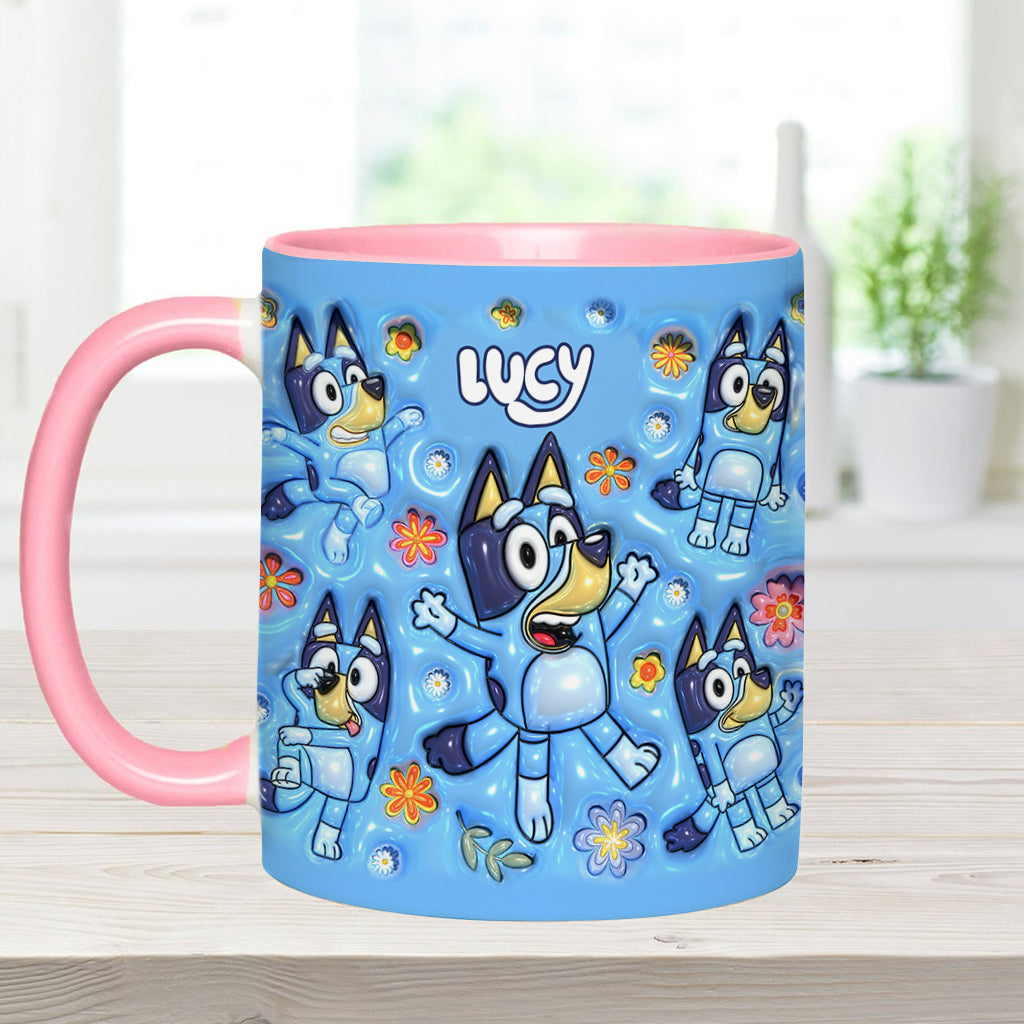 Personalized Dog Accent Mug Custom Name Unique Gift for Kids Accent Mug GradoCreations