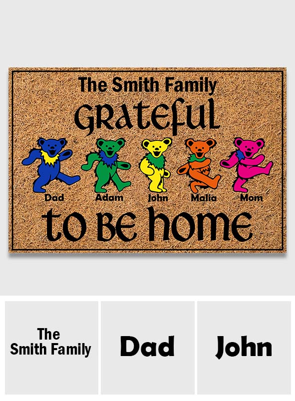 Personalized Family Doormat Grateful To Be Home Gift Doormat GradoCreations