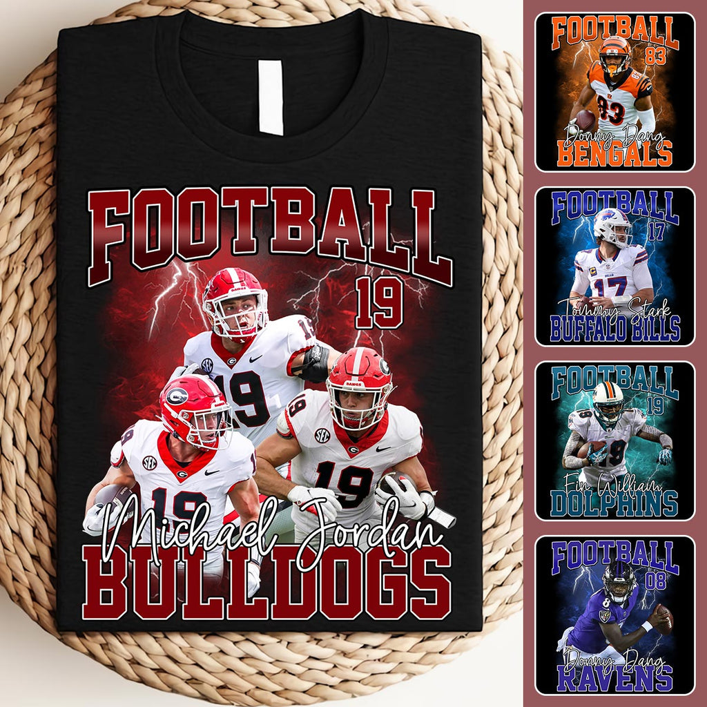 Personalized Football T-Shirt and Hoodie Custom Game Day Gift T-shirt & Hoodie GradoCreations