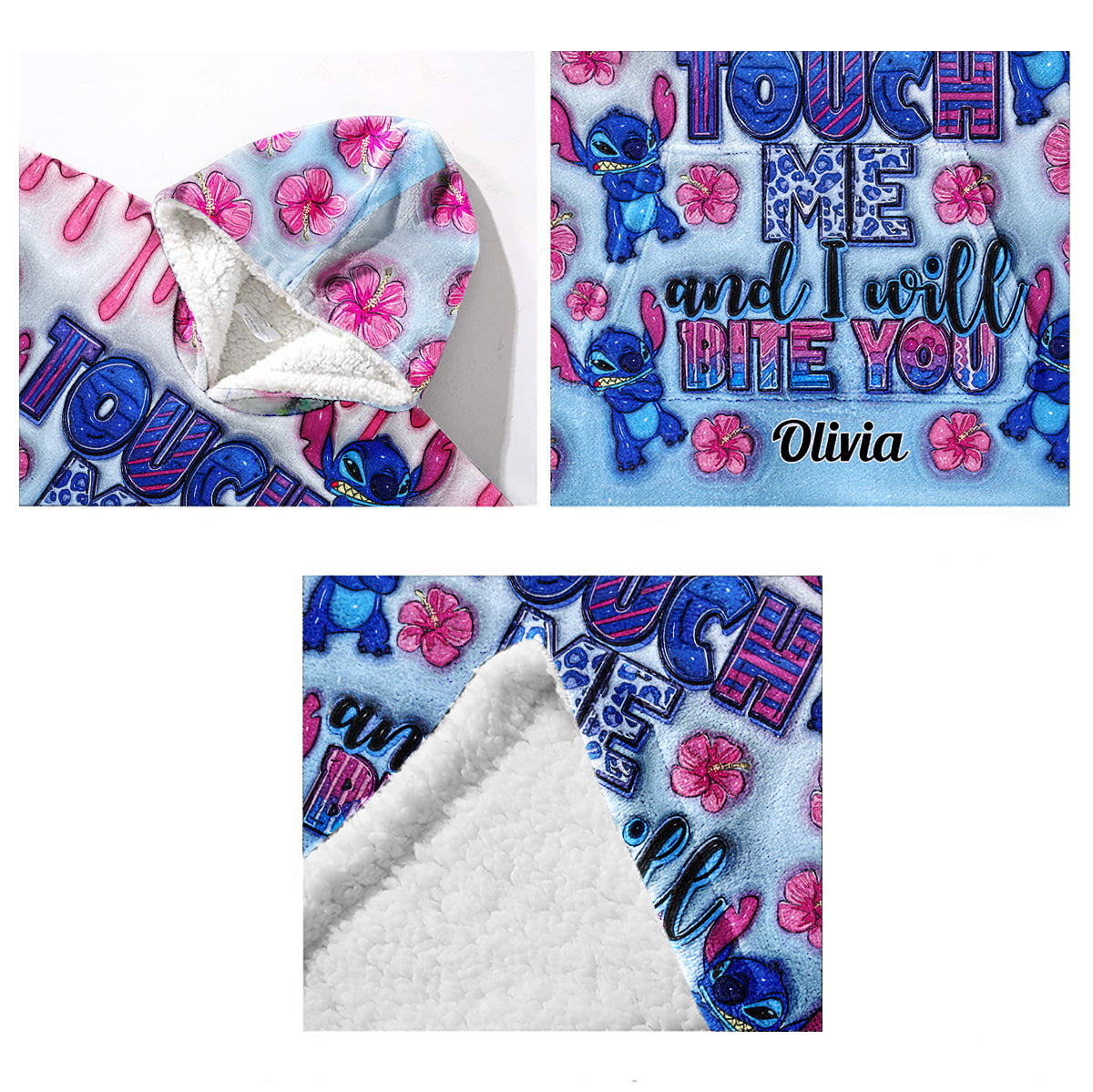Personalized Ohana Blanket Hoodie Custom Name Soft Gift Blanket Hoodie GradoCreations