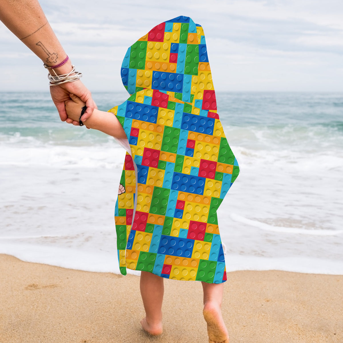 Personalized Kids Hooded Towel Poncho - Custom Name Gift Kid Hooded Towel Poncho GradoCreations