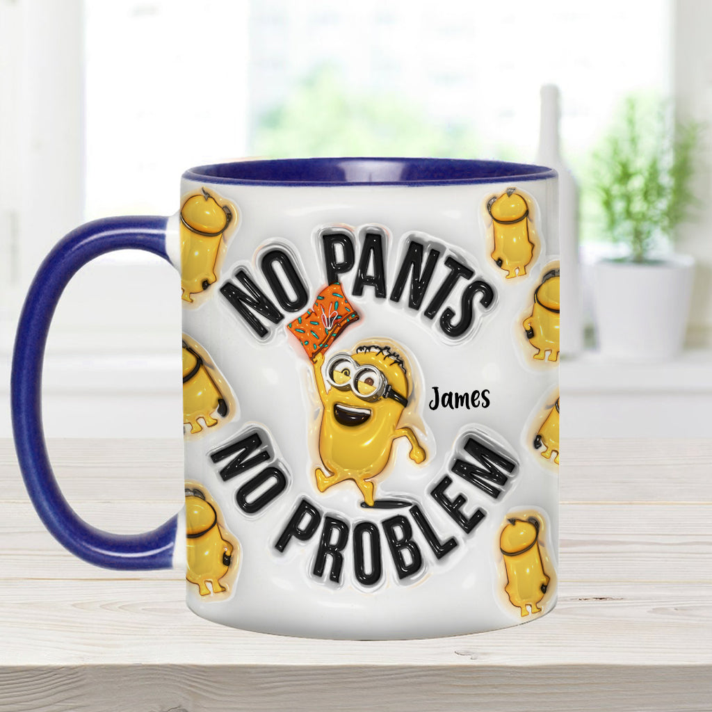 Personalized Minion Mug Custom Name No Pants No Problem Gift Accent Mug GradoCreations