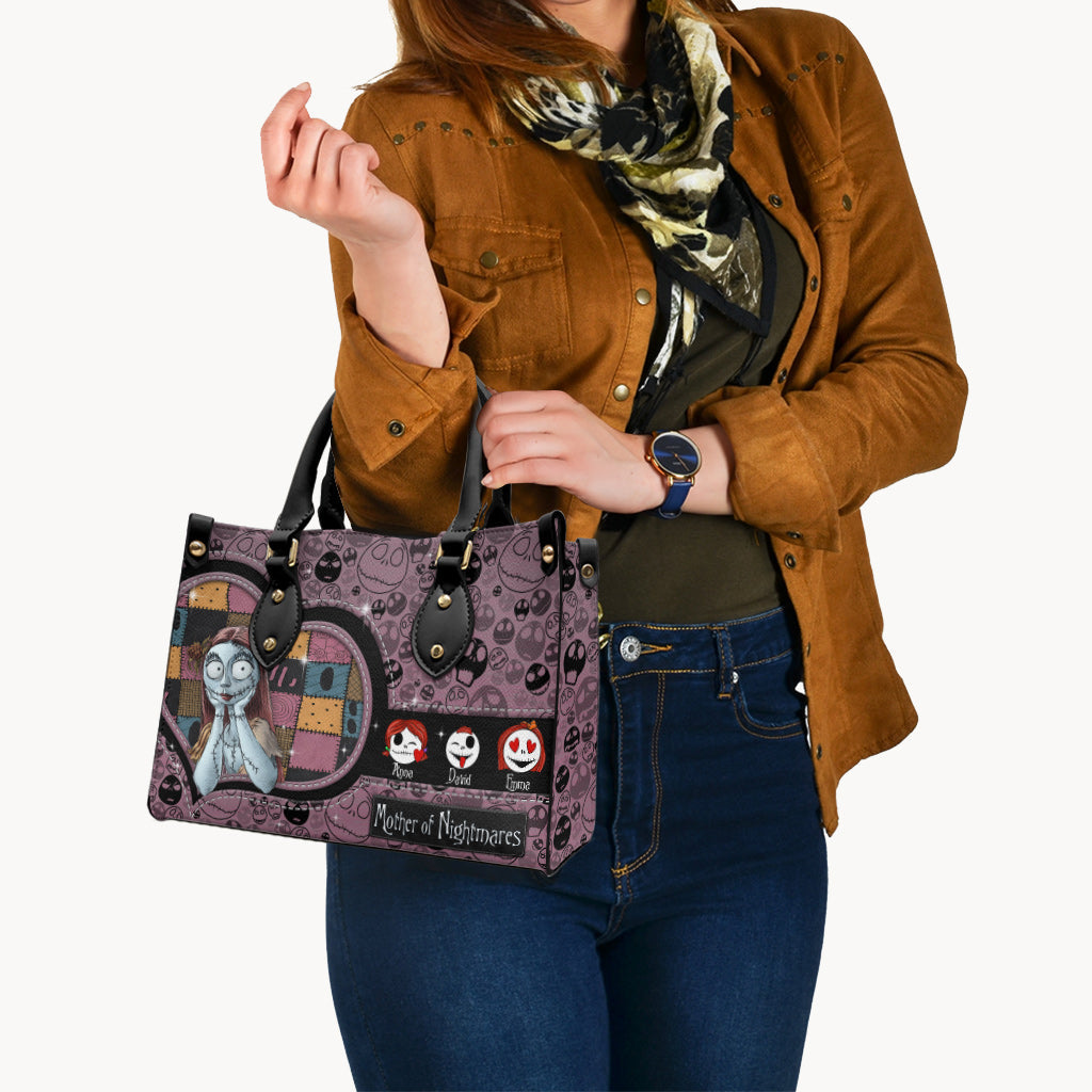 Personalized Nightmare Leather Handbag Custom Name Gift for Mom Leather Handbag GradoCreations