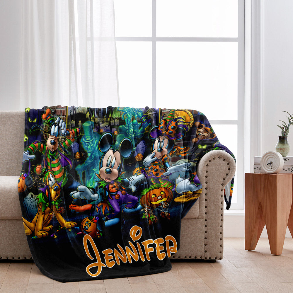 Personalized Halloween Blanket Custom Name Cozy Gift Blanket GradoCreations