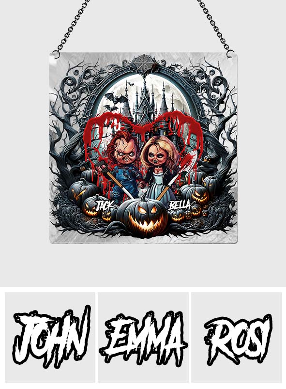 Personalized Halloween Suncatcher Ornament Custom Name Gift Window Hanging Suncatcher Ornament GradoCreations