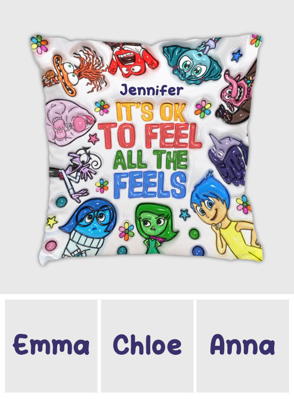 Personalized Throw Pillow It's Ok To Feel All The Feels Gift Throw Pillow GradoCreations