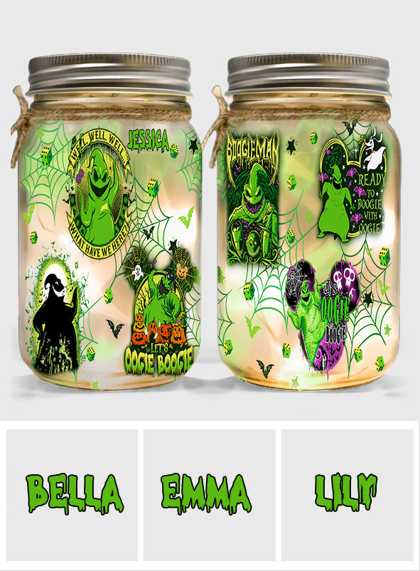Personalized Oogie Boogie Mason Jar Light Decor Gift for Halloween Mason Jar Light GradoCreations