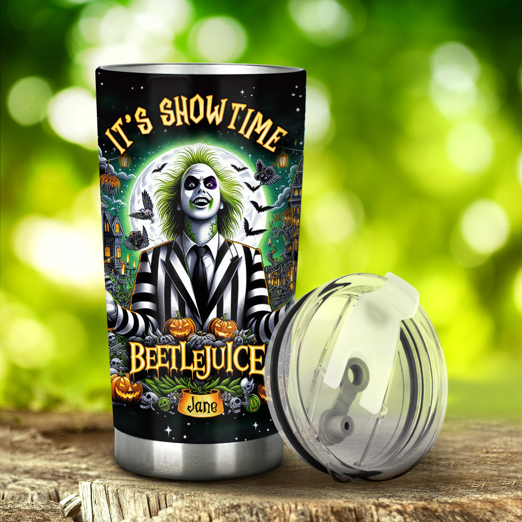 Personalized Halloween Tumbler Custom Name Gift for Beetlejuice Fan Tumbler GradoCreations