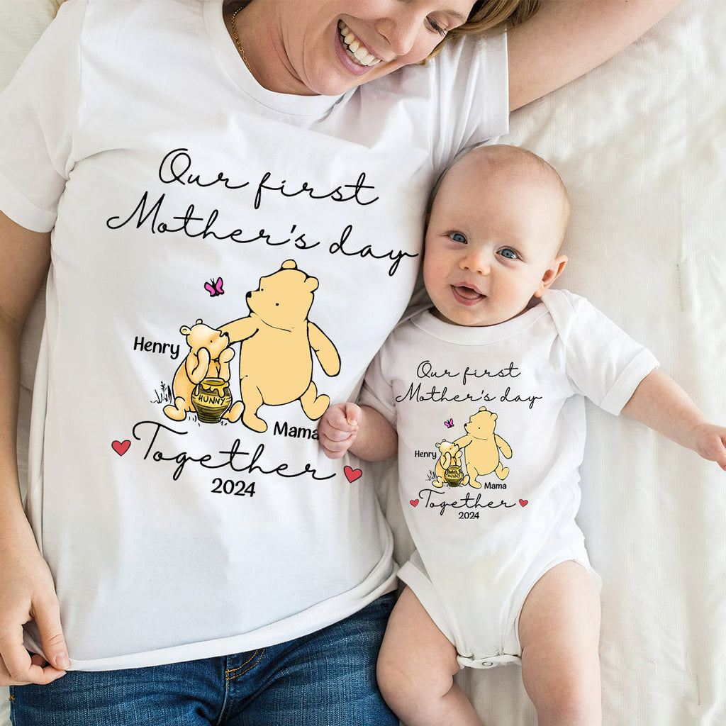 Personalized Mouse T-shirt and Baby Onesie for First Mother's Day Gift T-shirt And Baby Onesie GradoCreations