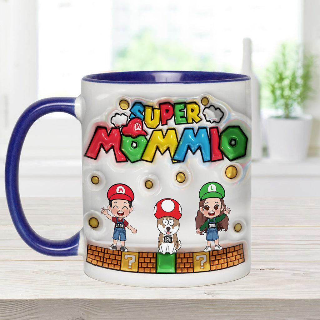 Personalized Super Mommy Accent Mug Custom Name Gift for Mom Accent Mug GradoCreations