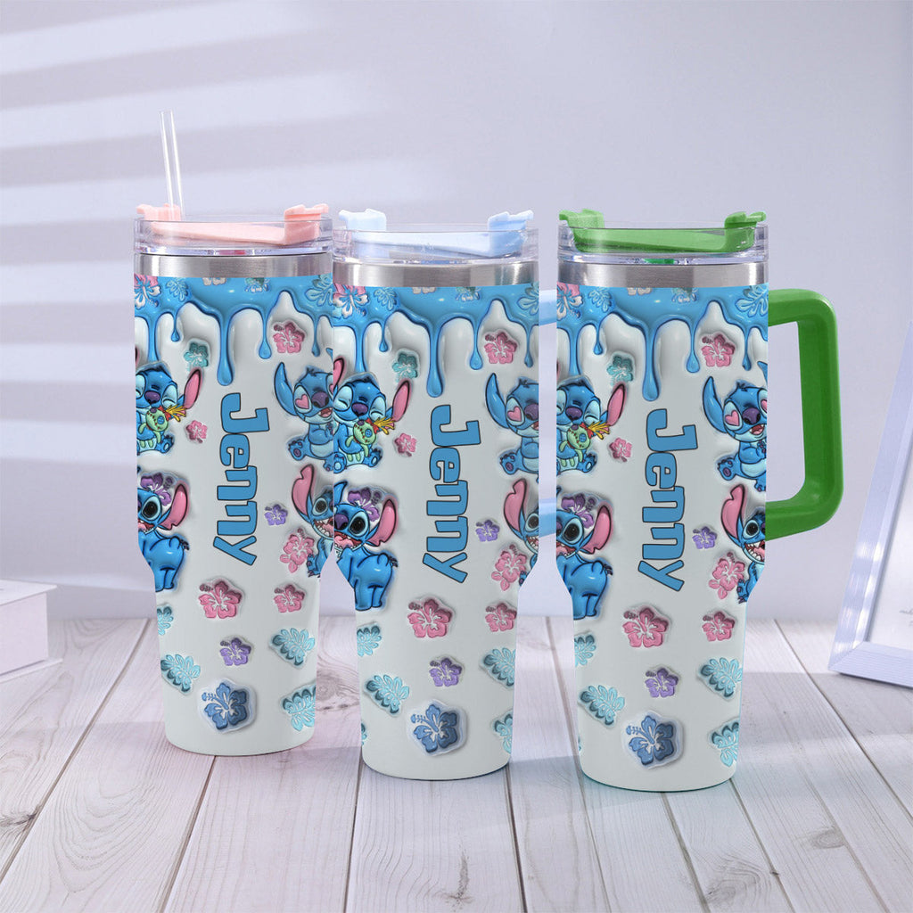 Personalized Ohana Tumbler with Handle Custom Name Gift for Family Tumbler With Handle GradoCreations