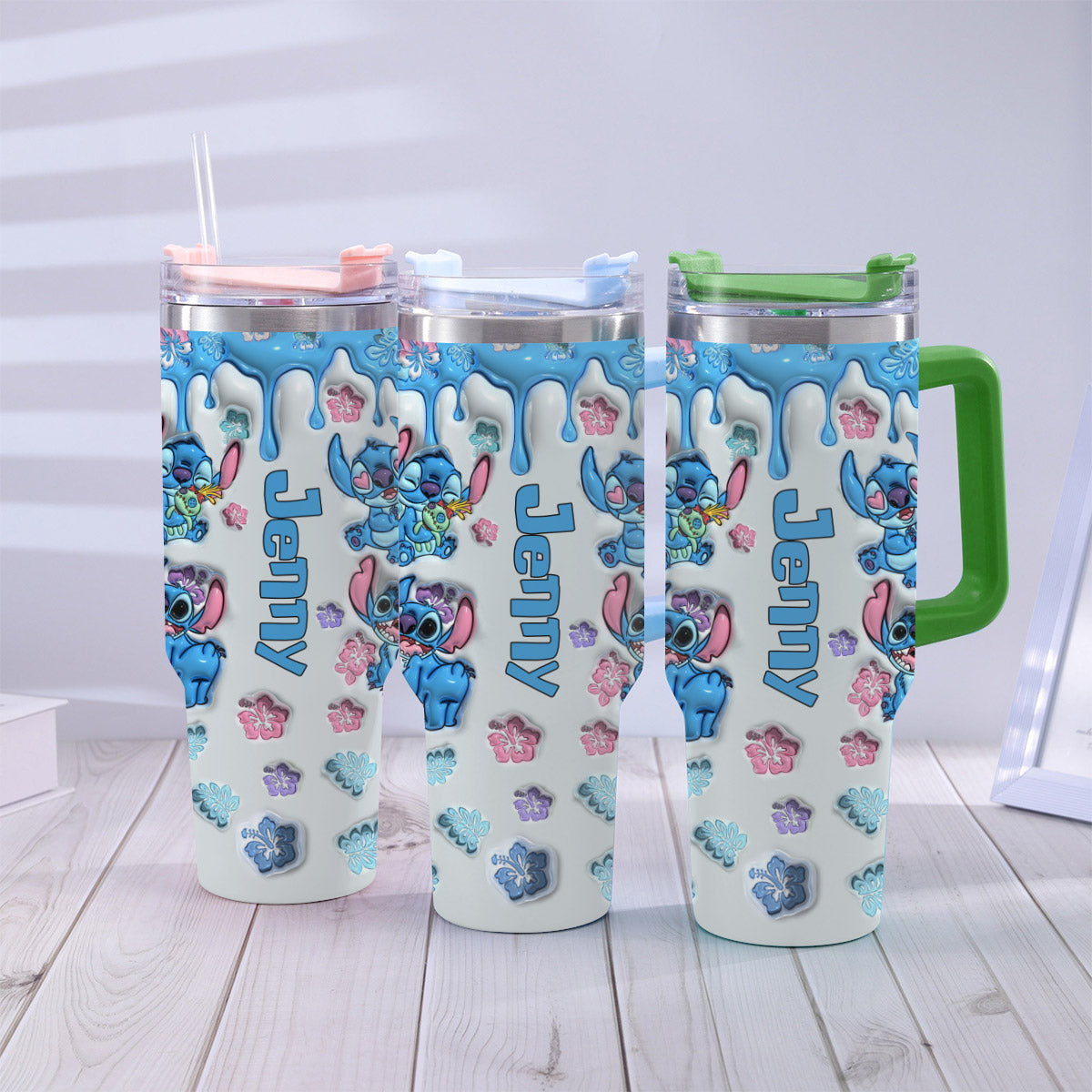 Personalized Ohana Tumbler with Handle Custom Name Gift for Family Tumbler With Handle GradoCreations