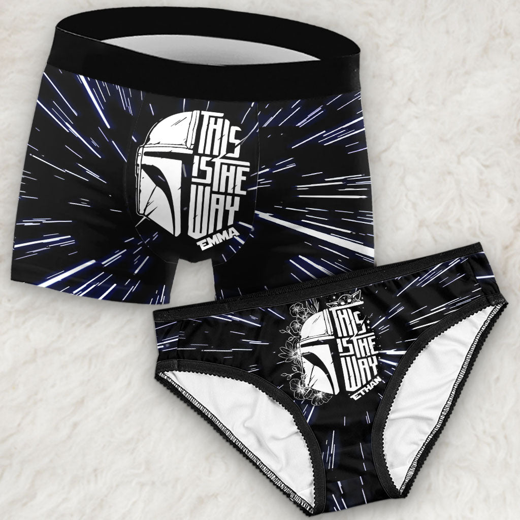 Personalized Star Wars Briefs & Boxer Briefs Gift for Couple Lace Border Women Briefs And Men’s Boxer Briefs GradoCreations