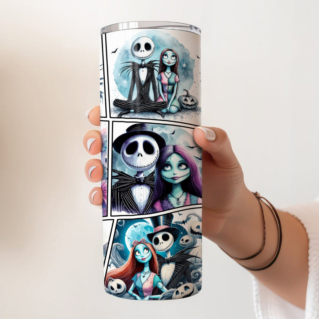 Personalized Nightmare Before Christmas Skinny Tumbler Custom Name Gift for Couples Skinny Tumbler GradoCreations