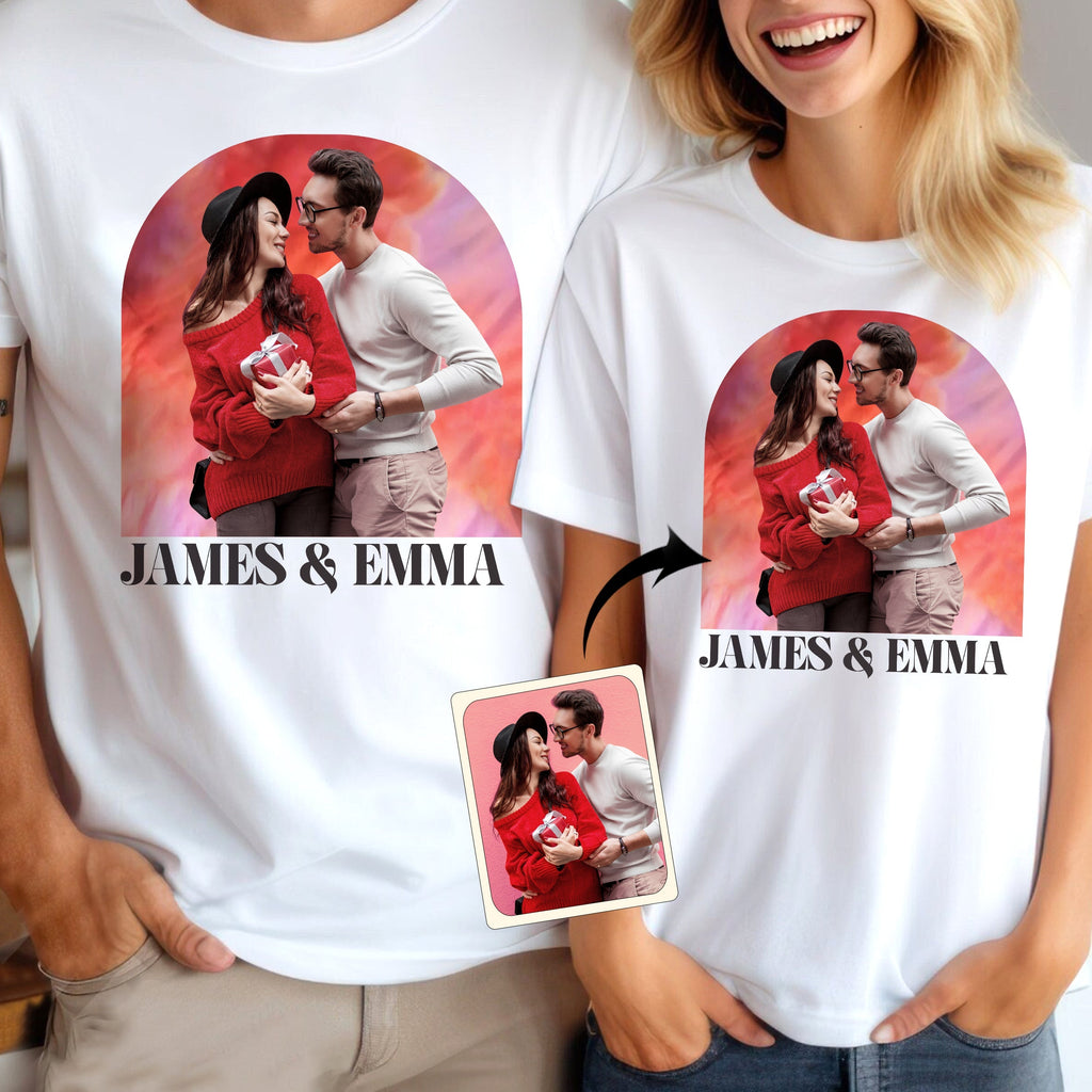 Personalized Couple T-shirt & Hoodie Custom Names Gift for Valentine’s Day T-shirt & Hoodie GradoCreations