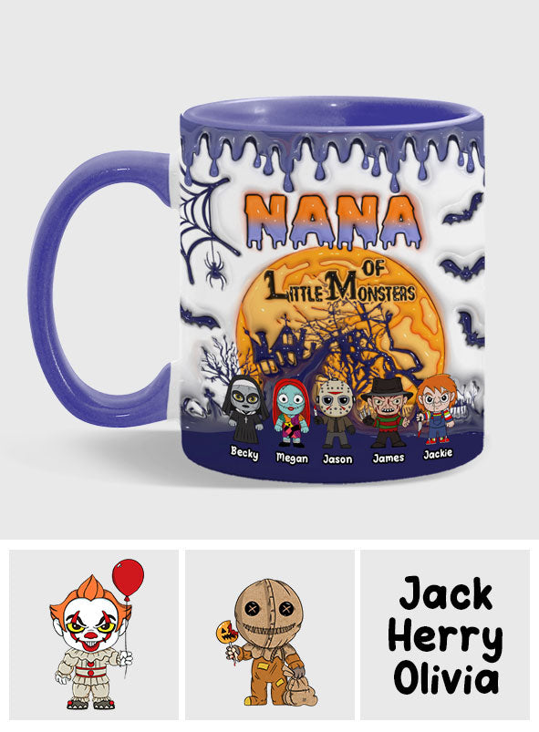 Personalized Halloween Mug for Grandma of Little Monsters Accent Mug GradoCreations