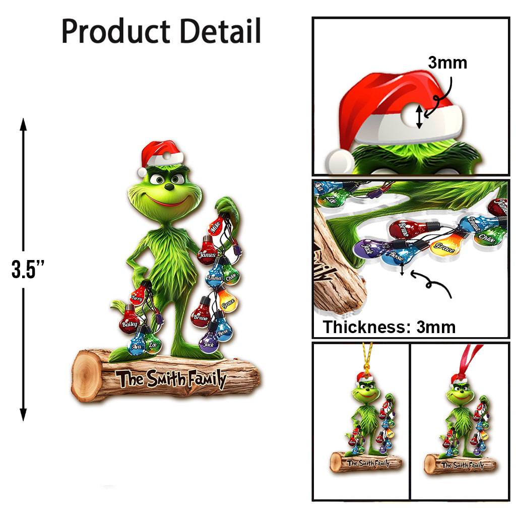 Personalized Christmas Family Ornament Custom Name Gift Ornament GradoCreations