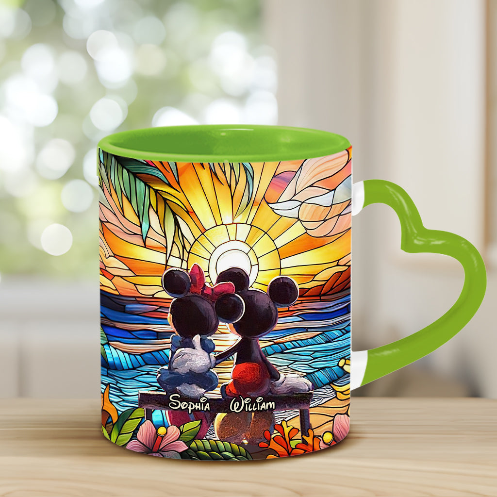 Personalized Heart Handle Mug Custom Name Gift for Couple Heart Handle Mug GradoCreations