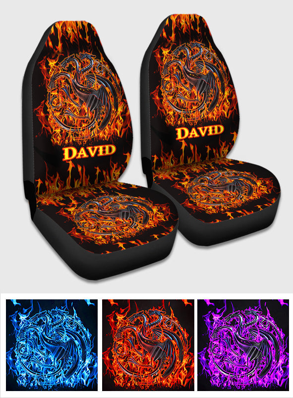 Personalized Fire Dragons Seat Covers Custom Name Gift for Car Seat Covers GradoCreations
