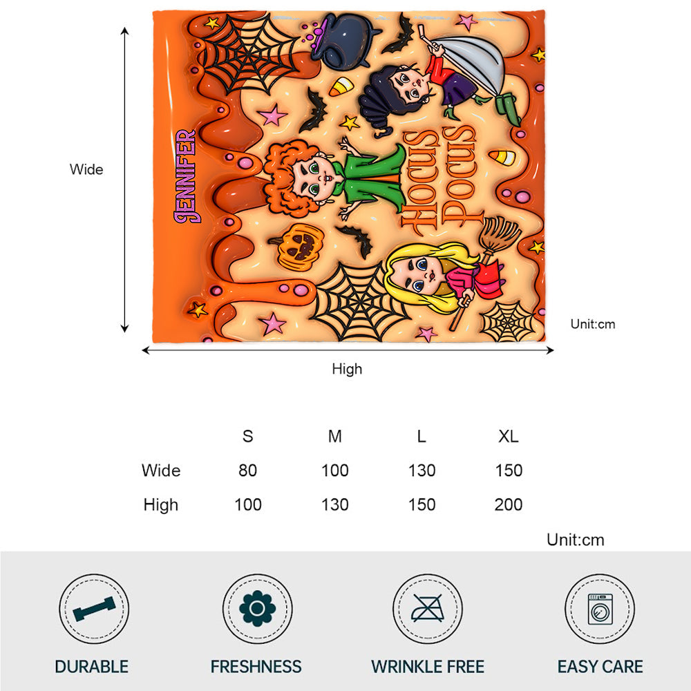Personalized Hocus Pocus Blanket Custom Name Gift for Halloween Blanket GradoCreations