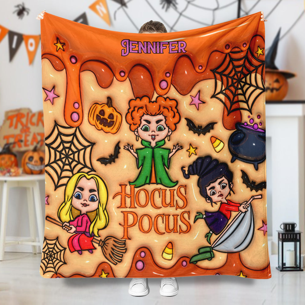 Personalized Hocus Pocus Blanket Custom Name Gift for Halloween Blanket GradoCreations