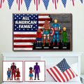 Personalized Family Canvas Wall Art Custom Names USA Gift Canvas And Poster GradoCreations