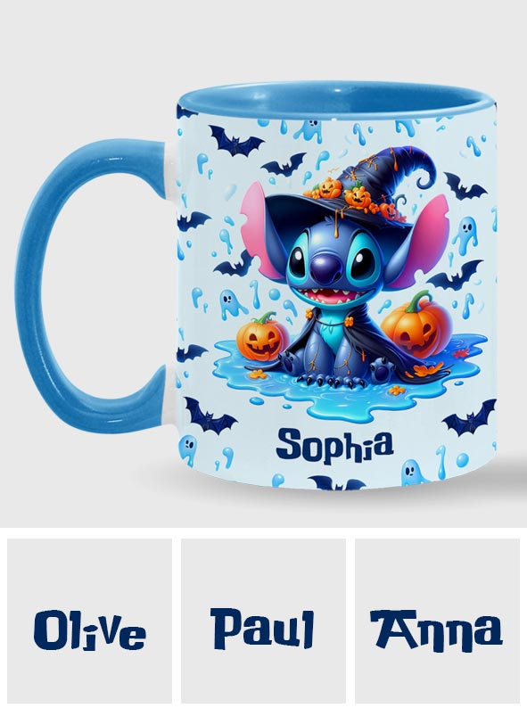 Personalized Halloween Ohana Accent Mug with Custom Name Accent Mug GradoCreations