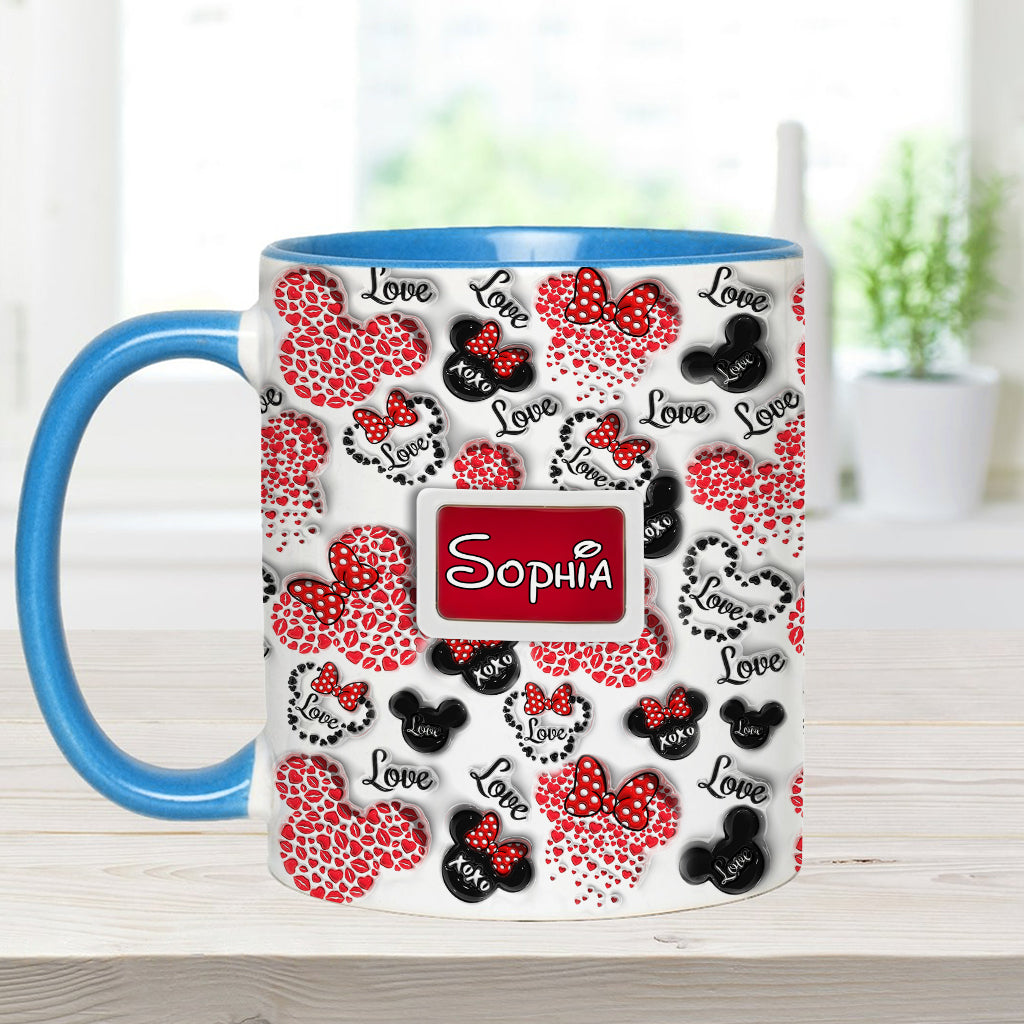 Personalized Mouse Accent Mug Custom Name Gift for Her Accent Mug GradoCreations