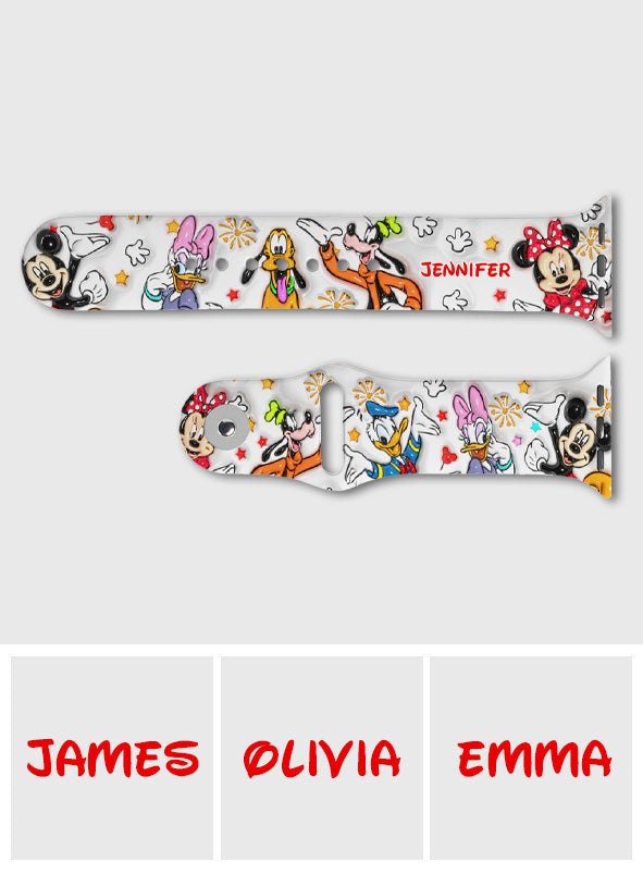 Personalized Puffy Mouse Ears Apple Watch Band Custom Name Gift Apple Watch Band GradoCreations
