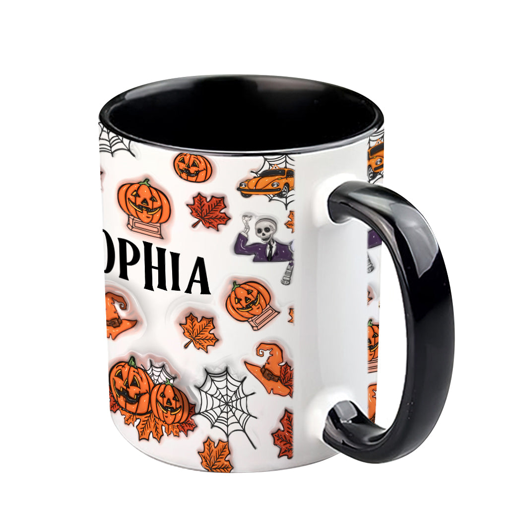 Personalized Halloween Accent Mug Custom Name Gift Idea Accent Mug GradoCreations