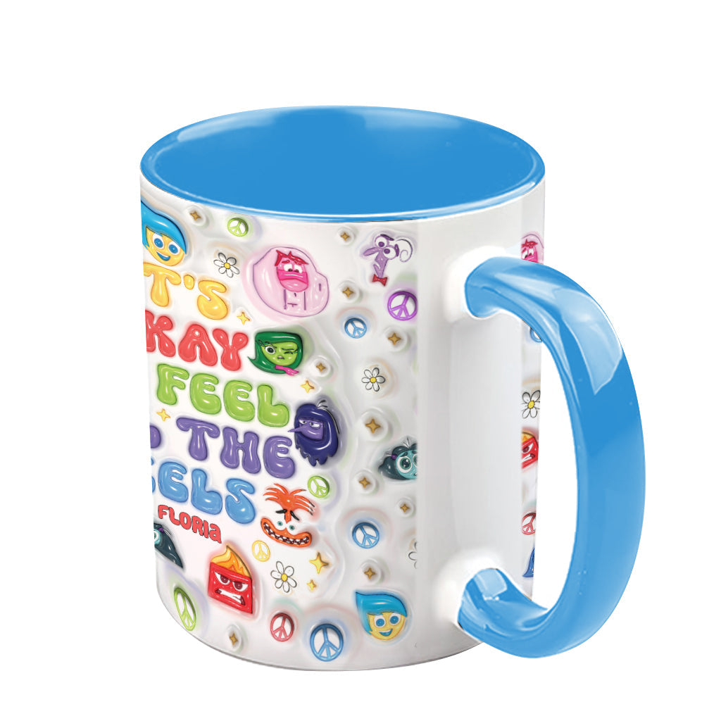 Personalized Accent Mug It's Okay To Feel All The Feels Gift for Friends Accent Mug GradoCreations