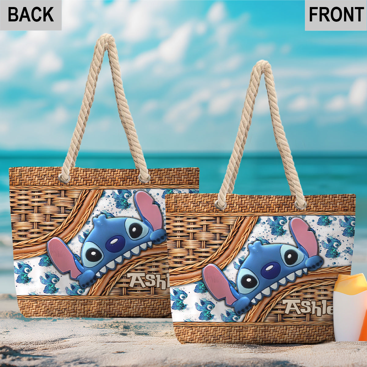 Personalized Canvas Beach Bag with Custom Design for Beach Day Beach Bag GradoCreations