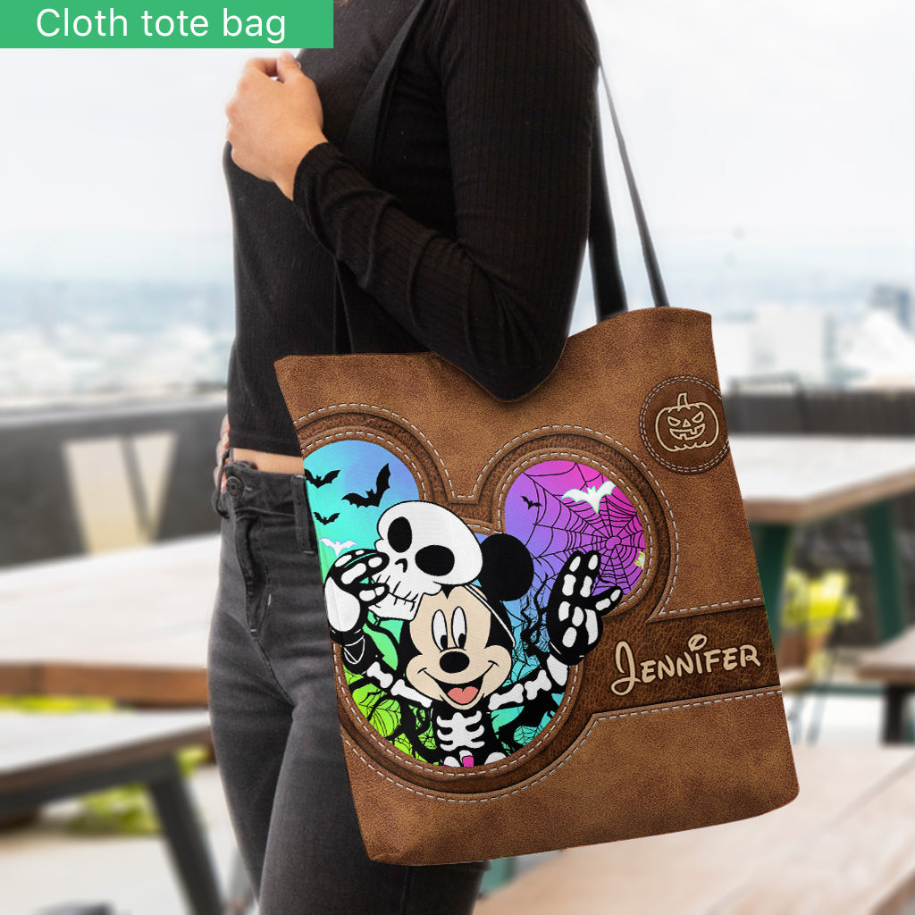Personalized Halloween Mouse Tote Bag Custom Name Gift Tote Bag GradoCreations