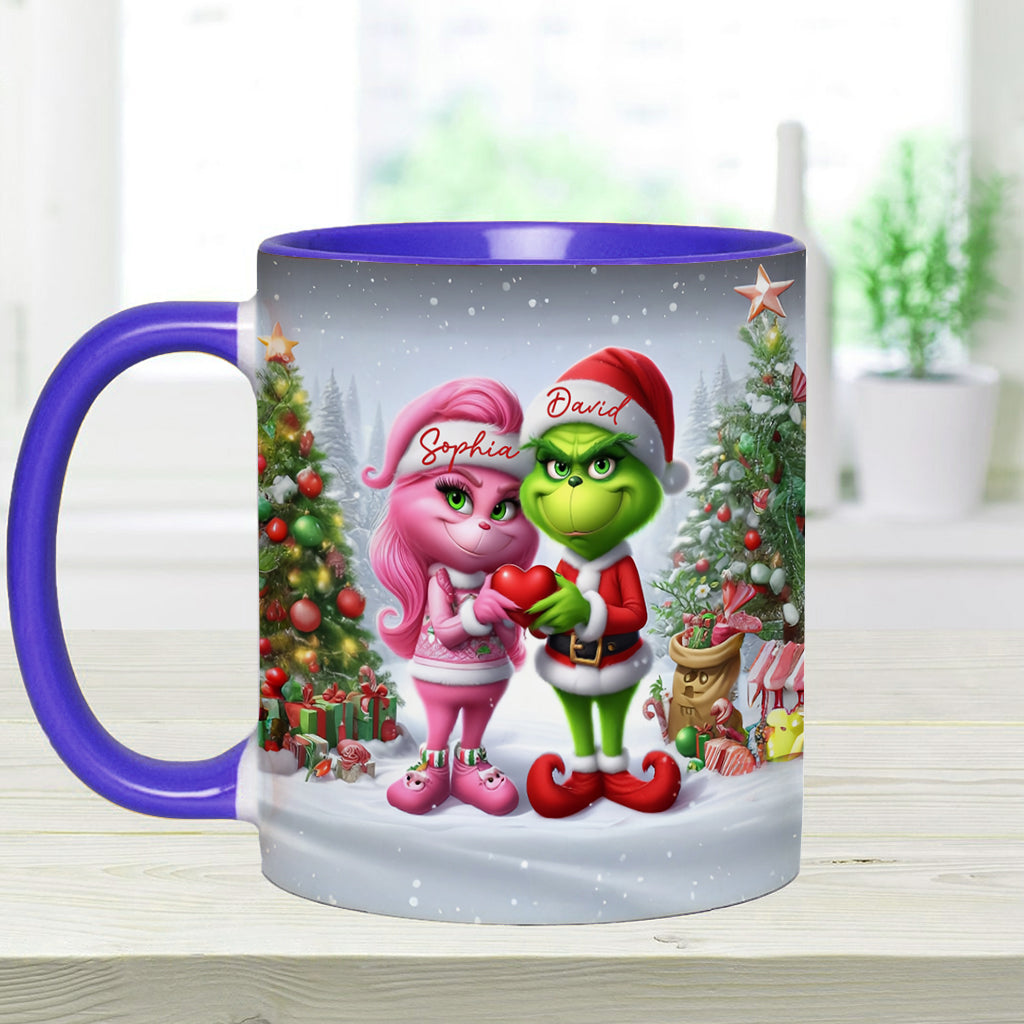 Personalized Merry Grinchmas Accent Mug Custom Name Gift for Christmas Accent Mug GradoCreations