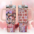 Personalized Mouse Ears Couple Tumbler with Handle for Engagement Tumbler With Handle GradoCreations