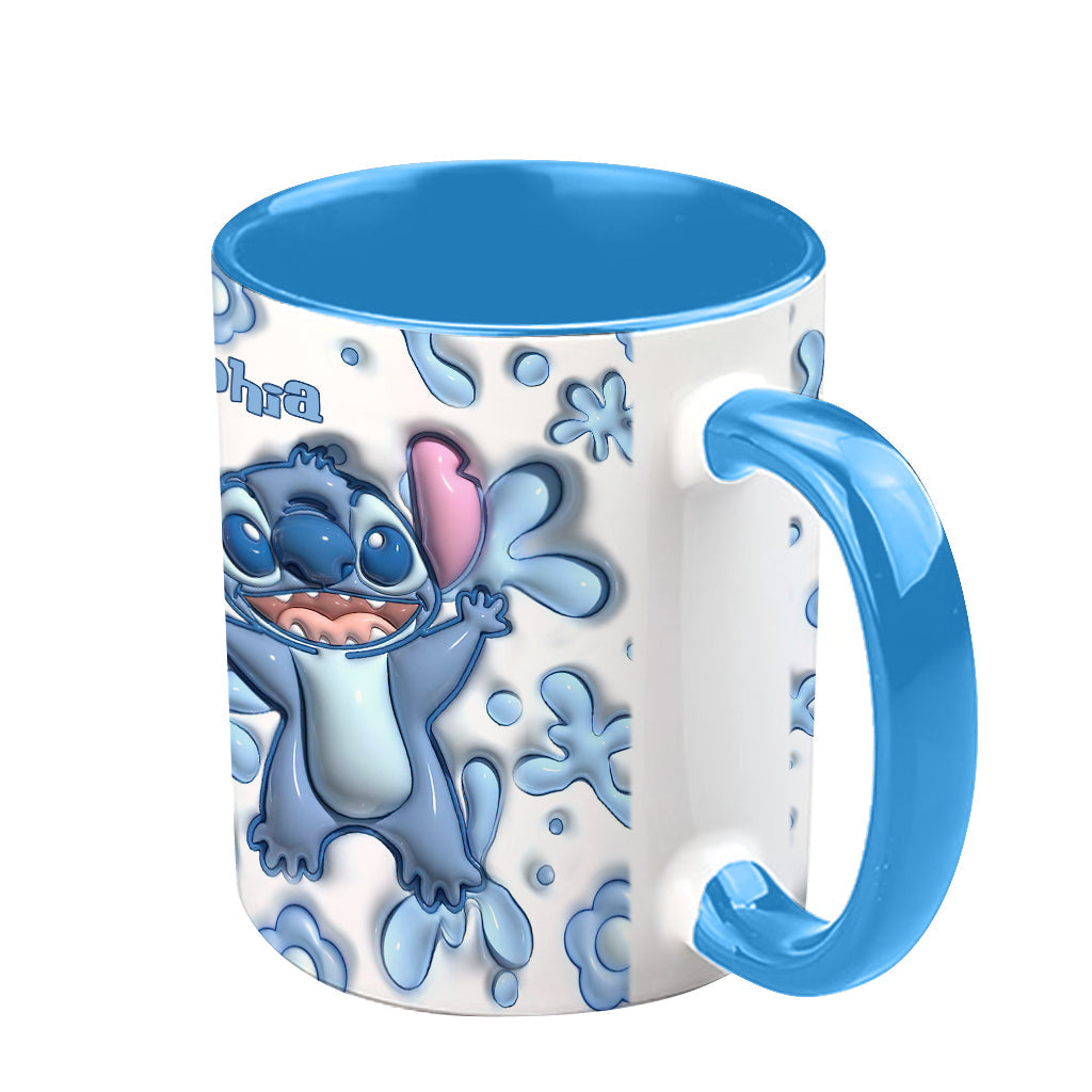 Personalized Ceramic Accent Mug Ohana Design Custom Name Gift Accent Mug GradoCreations