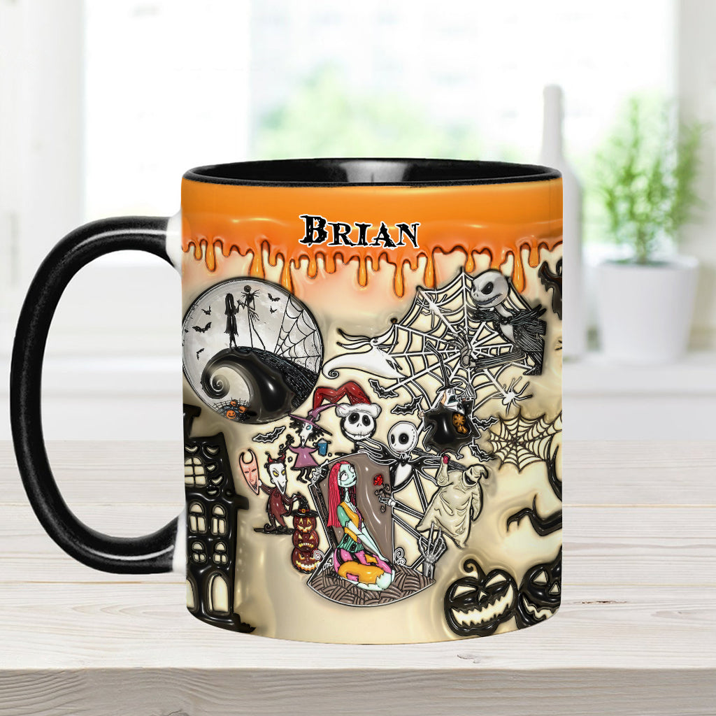 Personalized Halloween Accent Mug Custom Name Gift Idea Accent Mug GradoCreations