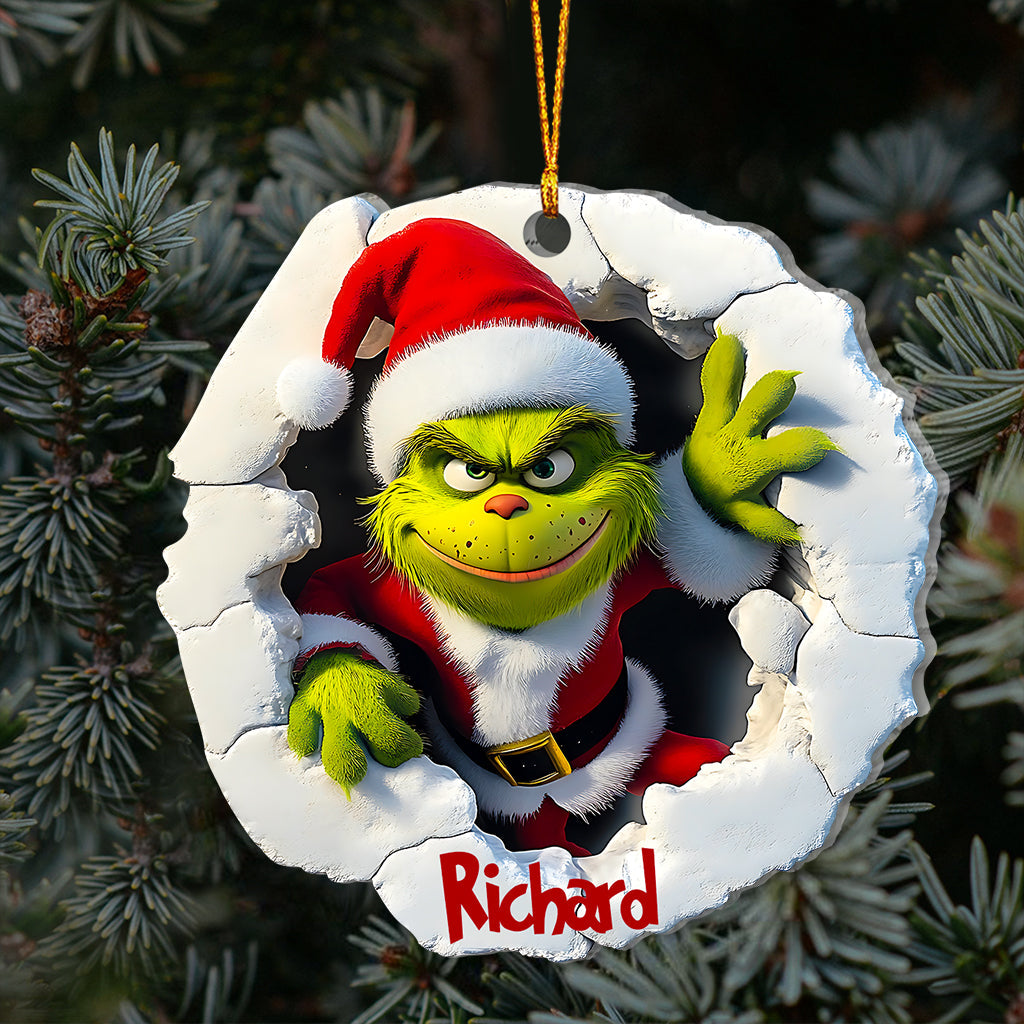 Personalized Grinch Christmas Ornament Custom Name Gift Ornament GradoCreations