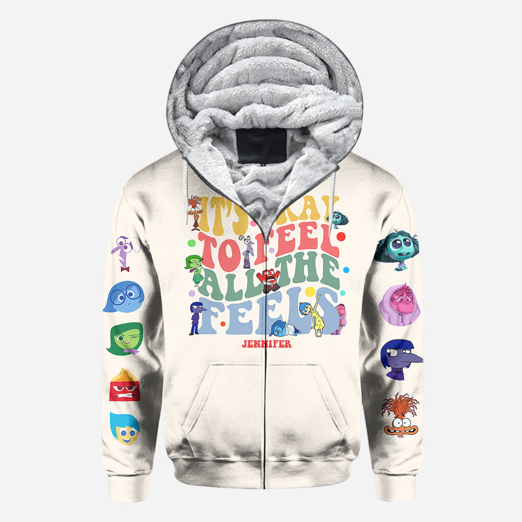 Personalized All Over Shirt for Kids - It's Ok to Feel All the Feels Gift Idea All Over Shirt GradoCreations