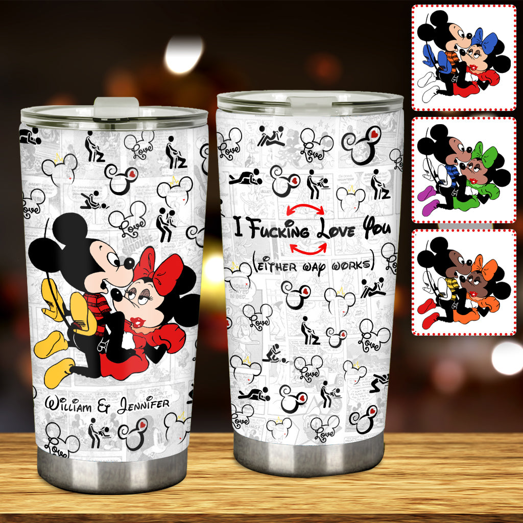 Personalized I Love You Mouse Couple Tumbler Custom Name Gift Tumbler GradoCreations