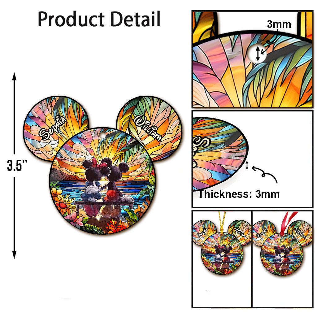 Personalized Romantic Mouse Couple Acrylic Ornament for Christmas Ornament GradoCreations