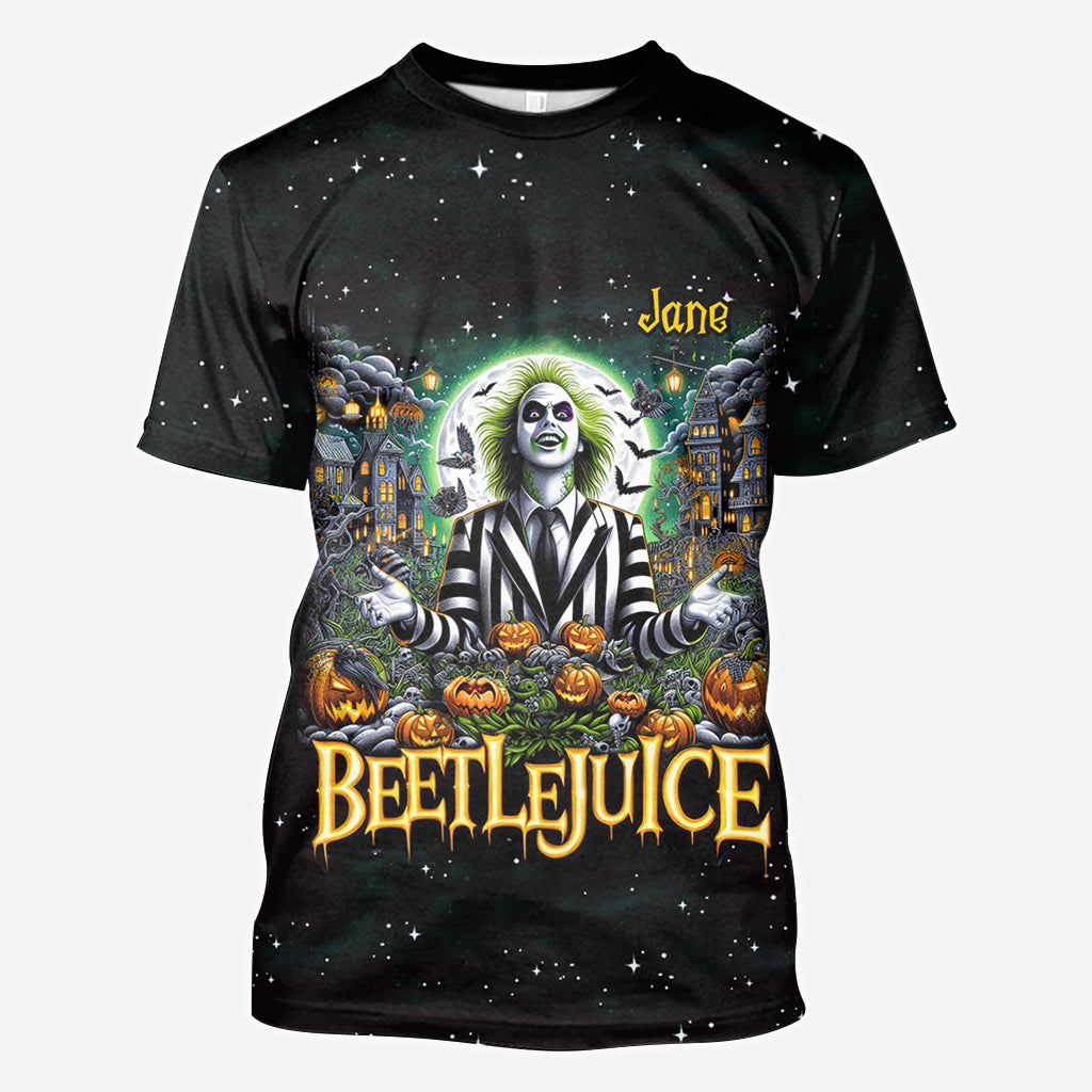 Personalized Beetlejuice All Over Shirt Custom Name Halloween Gift All Over Shirt GradoCreations