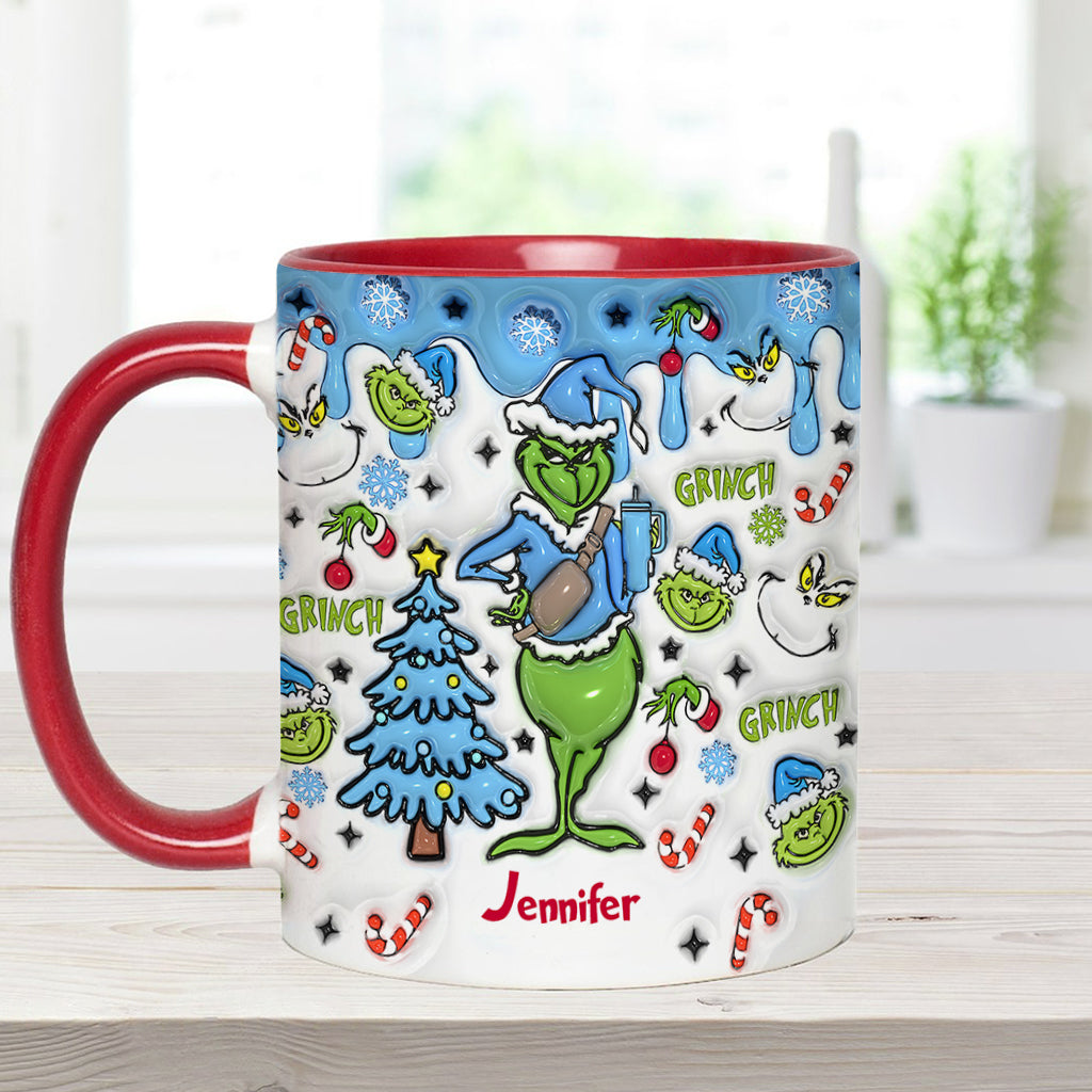 Personalized Grinch Accent Mug Custom Name Christmas Gift Accent Mug GradoCreations